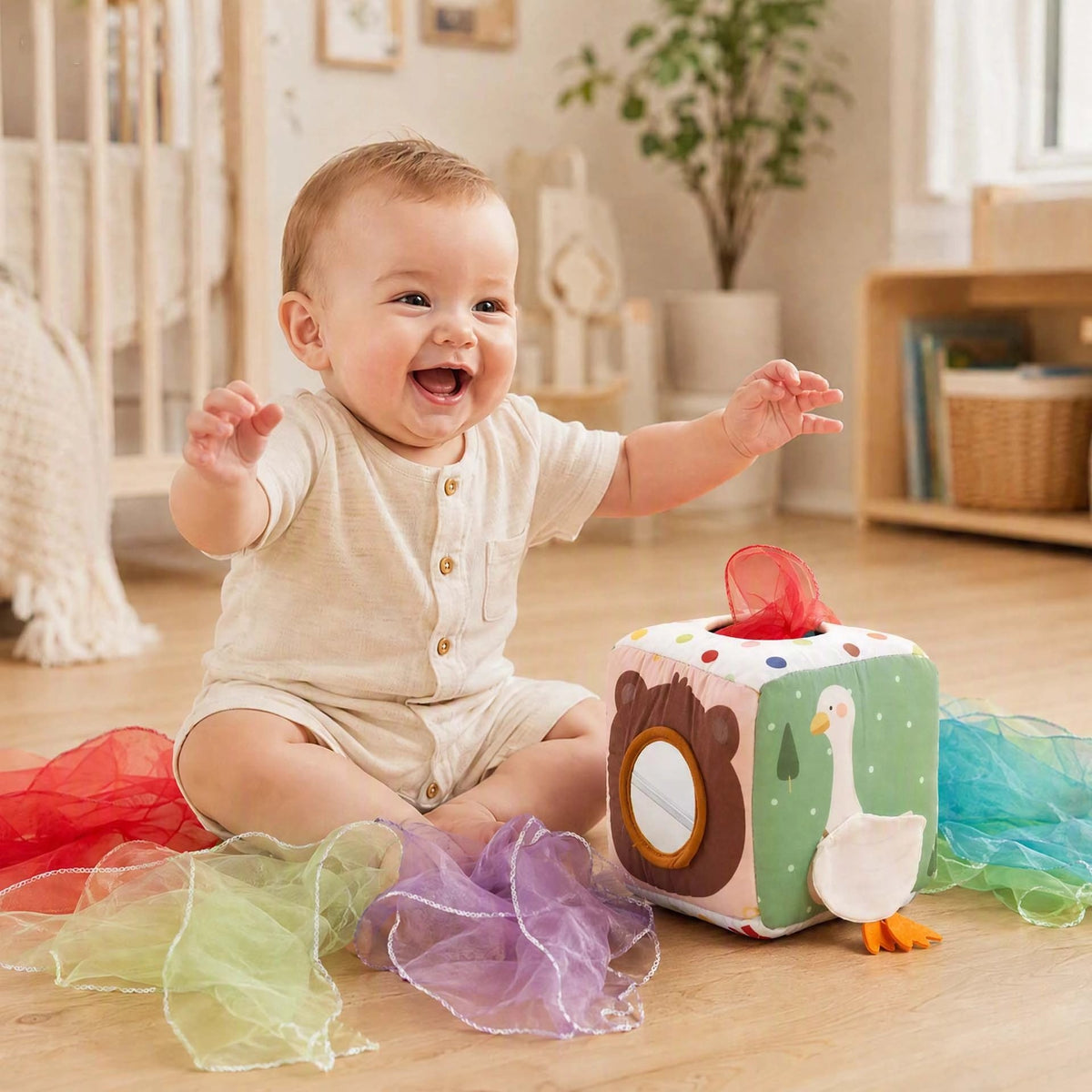 Cube d'activité bébé qui lui procure beaucoup de plaisir et de bonheur