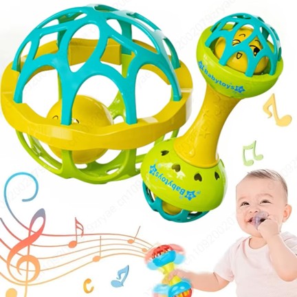 Lot de 3 hochets pour bebe de 0-12 mois | Éveil Sensoriel