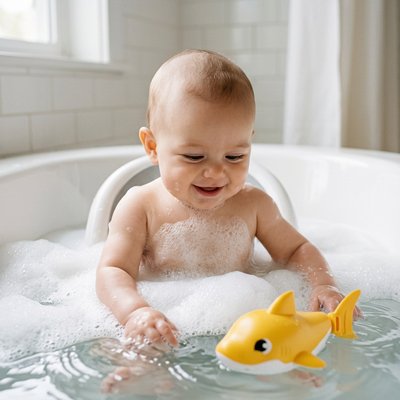 Jouet bain poisson jaune très amusant
