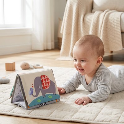 Livre bébé en tissus avec un éléphant